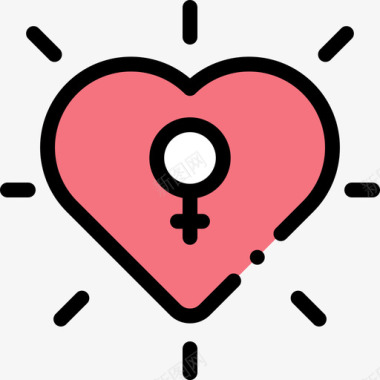 爱情女权主义36线性色彩图标图标