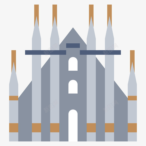 米兰大教堂世界地标3平坦图标svg_新图网 https://ixintu.com 世界 地标 大教堂 平坦 米兰