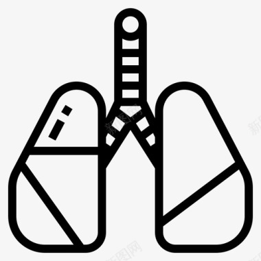 器官空气污染1线状图标图标