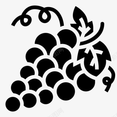 葡萄水果24字形图标图标