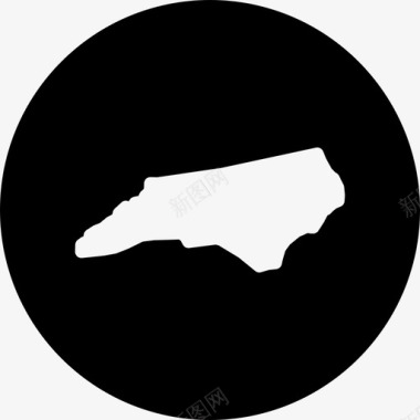 北卡罗来纳州北卡罗来纳州地图美国各州地图圆形填充图标图标