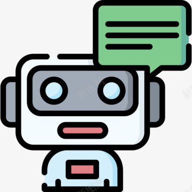 聊天机器人支持55线性颜色图标图标