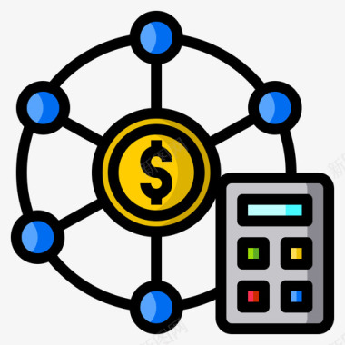 网络计算10线颜色图标图标