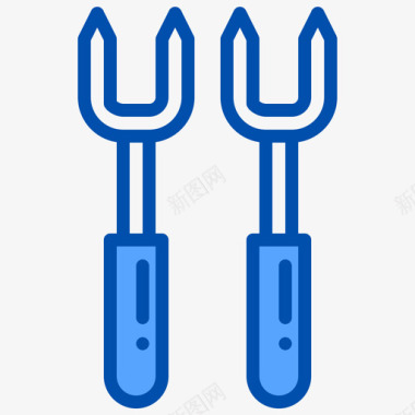 叉子烧烤34蓝色图标图标