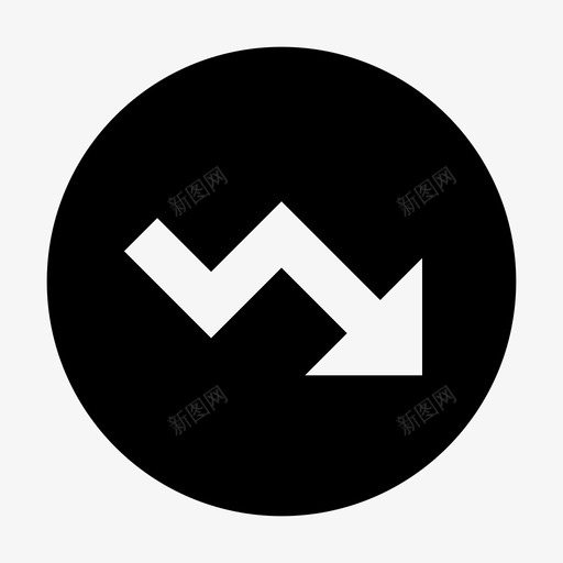 趋势分析向下图标svg_新图网 https://ixintu.com ux 分析 向下 圆圈 实心 用户界面 红色 负数 趋势