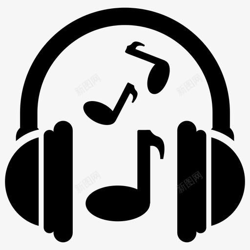 音乐耳机听音乐图标svg_新图网 https://ixintu.com mp3 博客 图标 实心 移动 耳机 音乐