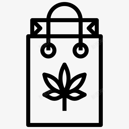 购物袋大麻6直系图标svg_新图网 https://ixintu.com 大麻 直系 购物袋