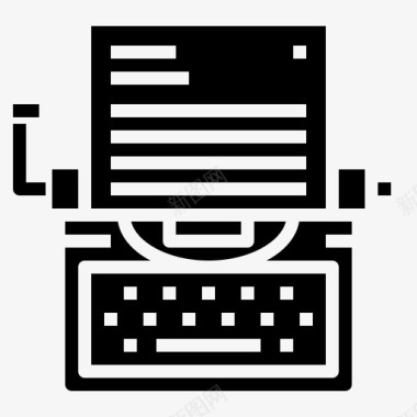 打字机键盘纸张图标图标