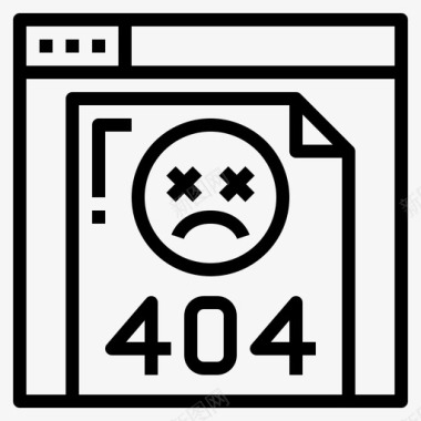 错误404internet12线性图标图标
