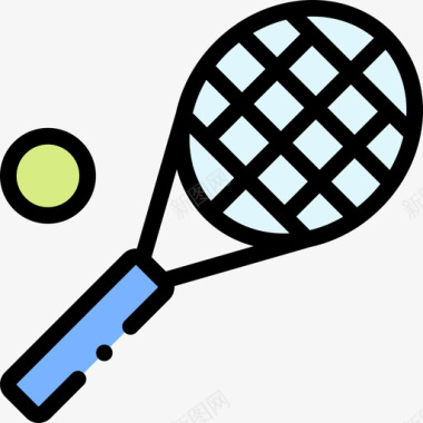 网球青少年线性颜色图标图标