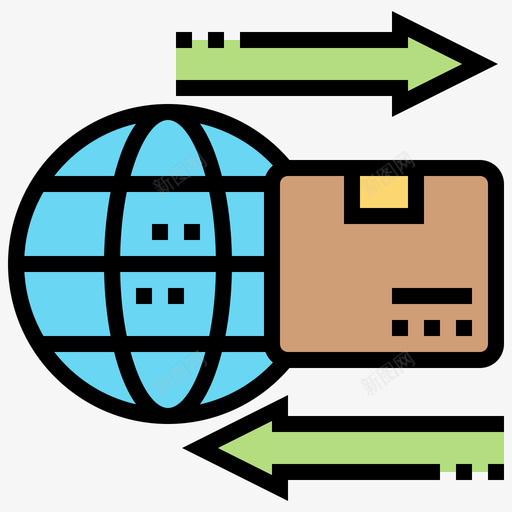进口物流58线性颜色图标svg_新图网 https://ixintu.com 物流 线性 进口 颜色