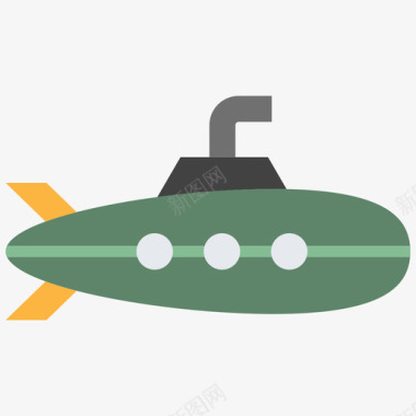潜艇军用72扁平图标图标