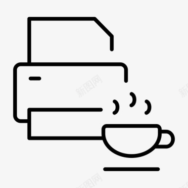 打印作业等待文档热咖啡图标图标