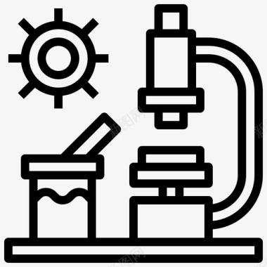 显微镜医学195线性图标图标