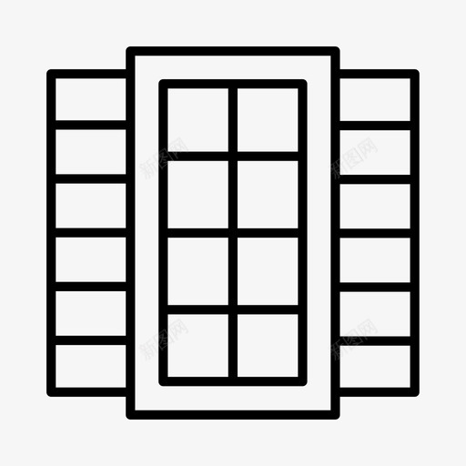 百叶窗建筑房子图标svg_新图网 https://ixintu.com 建筑 房子 百叶窗 窗户 老式