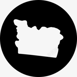 俄勒冈俄勒冈州俄勒冈州地图美国各州地图圆形填充图标高清图片