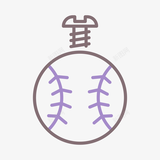 棒球棒球65线颜色图标svg_新图网 https://ixintu.com 棒球 颜色