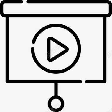 投影仪音频和视频28线性图标图标