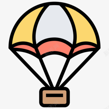 降落伞机场136线颜色图标图标