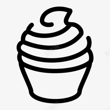 杯形蛋糕面包店甜点图标图标