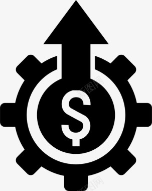 收入增加货币美元图标图标