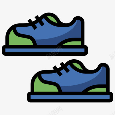球鞋高尔夫45码线性颜色图标图标