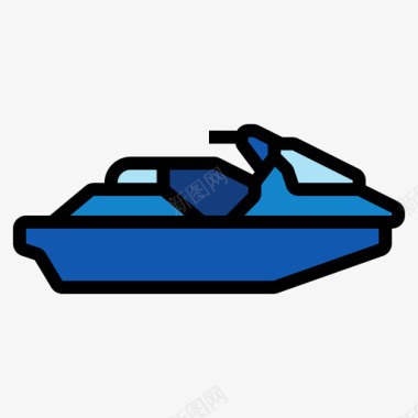 摩托艇运输164线性颜色图标图标