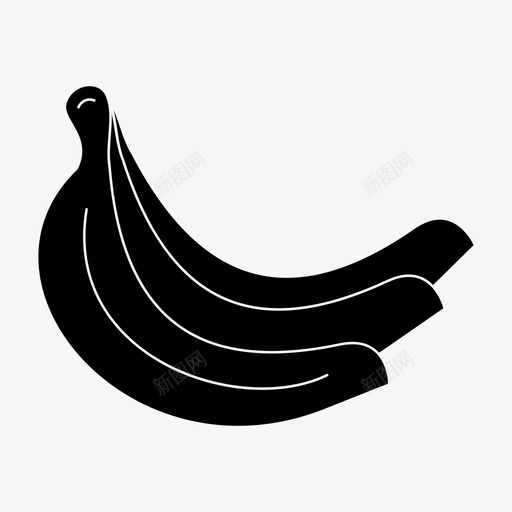 香蕉水果有机食品图标svg_新图网 https://ixintu.com 有机 水果 食品 香蕉 黑白香蕉