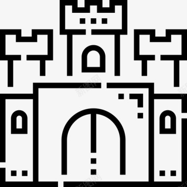 城堡17号拱廊直线形图标图标