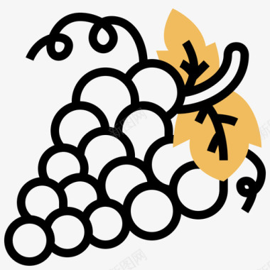 葡萄水果26黄影子图标图标