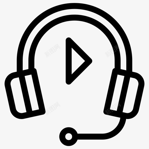 耳机音频设备操作员图标svg_新图网 https://ixintu.com 图标 操作员 科学教育 线路 耳机 设备 音频