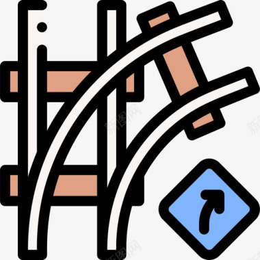 35号铁路道岔线型颜色图标图标