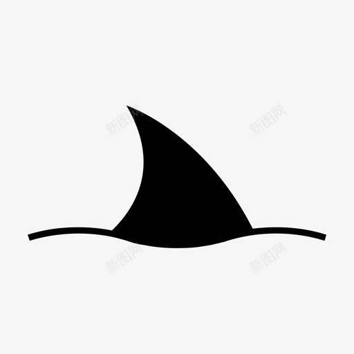 鲨鱼鳍大白鲨图标svg_新图网 https://ixintu.com 大海 大白 海洋 鲨鱼