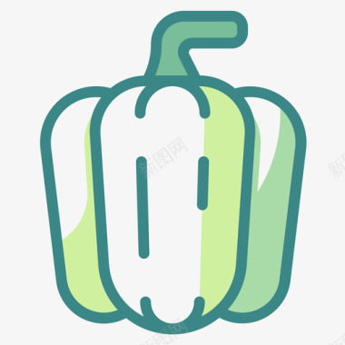 甜椒水果和蔬菜47双色图标图标