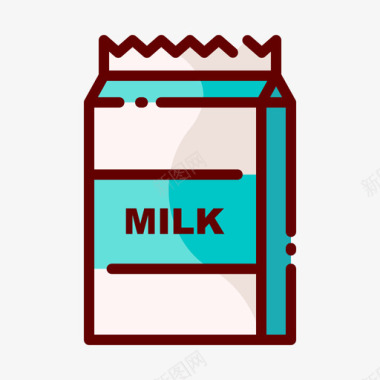 牛奶超市58线性颜色图标图标