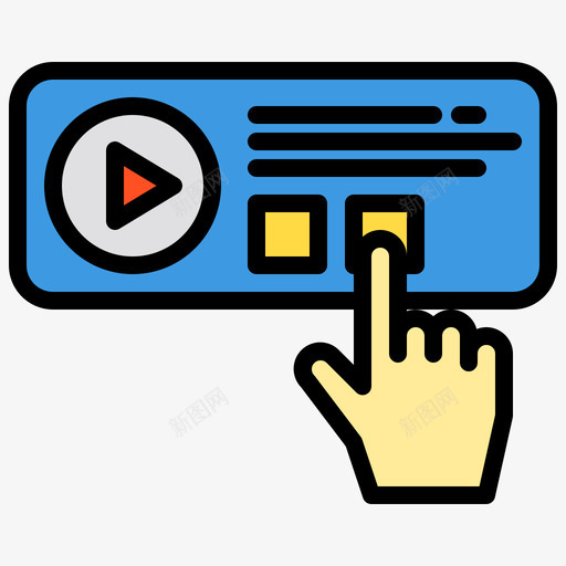 音乐播放器影音2线性彩色图标svg_新图网 https://ixintu.com 彩色 影音 播放器 线性 音乐