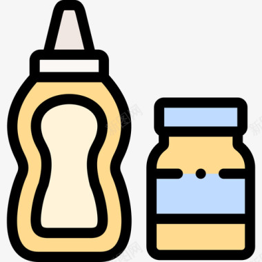 芥末食物和饮料过敏1线性颜色图标图标