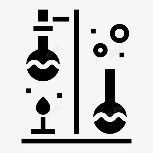 科学化学烧瓶图标svg_新图网 https://ixintu.com 化学 固体 大学 实验室 烧瓶 科学