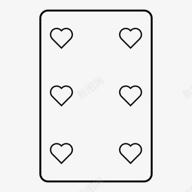 6颗红桃玩家扑克图标图标