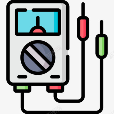 电压表工程104线性颜色图标图标