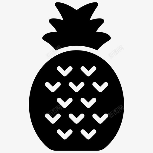 菠萝有机食品热带水果图标svg_新图网 https://ixintu.com 图标 字形 有机 热带水果 菠萝 食品 饮料