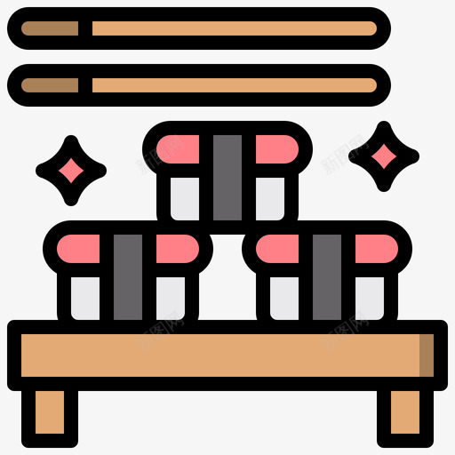 寿司111号餐厅原色图标svg_新图网 https://ixintu.com 111号 原色 寿司 餐厅