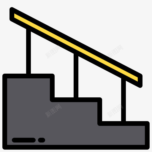 楼梯建筑68线性颜色图标svg_新图网 https://ixintu.com 建筑 楼梯 线性 颜色