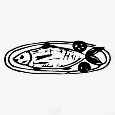 鱼食物盘子图标图标