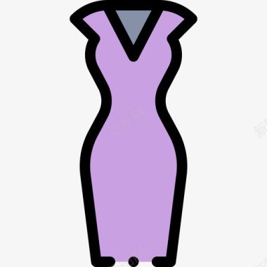 礼服奢侈品店42线性颜色图标图标