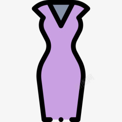 奢侈品店礼服奢侈品店42线性颜色图标高清图片