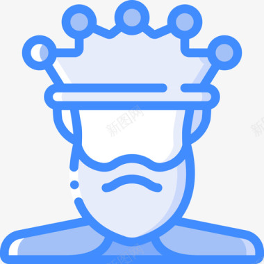 国王君主制蓝色图标图标