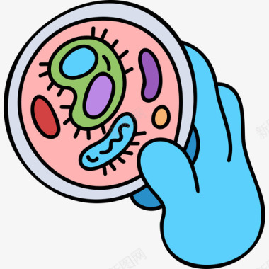 细菌病毒传播4颜色图标图标
