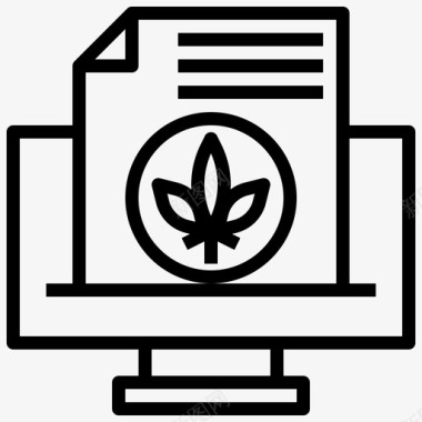 医学报告大麻6线性图标图标