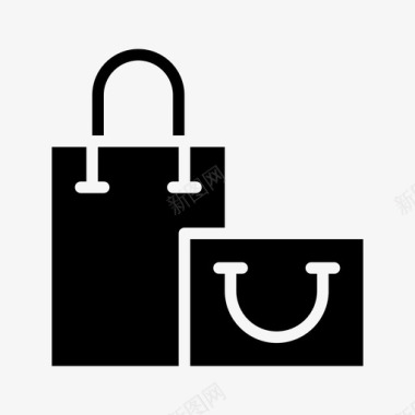 购物袋已售购物字形图标图标
